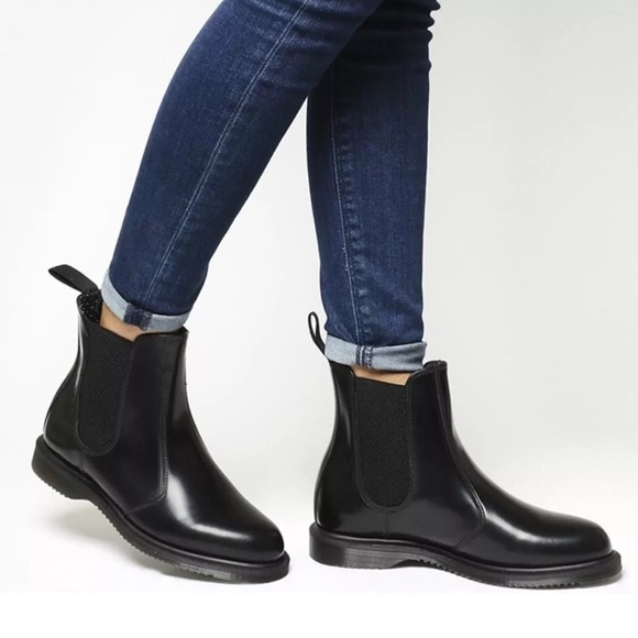 Dr. Martens Black Ankle Boots with Elastic Panels - Picture 4 of 13